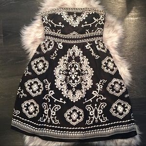 White House Black Market Silk Strapless Dress